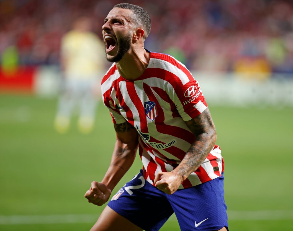 Mario Hermoso Celebrando El Gol. Victoria Del AtlÉTico De Madrid Sobre La Bocina