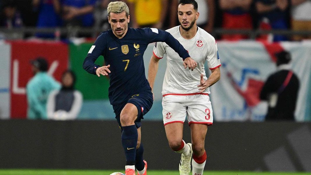 Francia en el partido contra Tunez en el Mundial de Catar